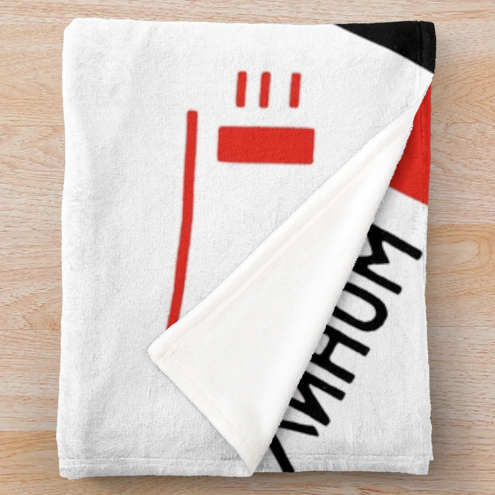 El Lissitzky inspired plush blanket featuring abstract constructivist design
