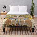 Plush blanket featuring the spiritual abstract painting "Tree of Knowledge No. 1" by Swedish artist Hilma af Klint