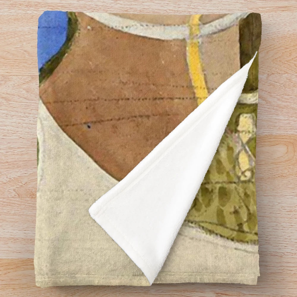 Plush blanket featuring the spiritual abstract painting "Tree of Knowledge No. 1" by Swedish artist Hilma af Klint