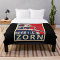 Plush blanket with John Zorn's iconic image, celebrating the renowned jazz musician's legacy