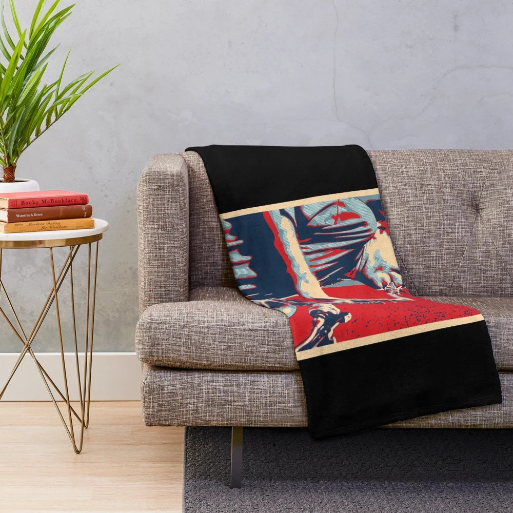 Plush blanket with John Zorn's iconic image, celebrating the renowned jazz musician's legacy