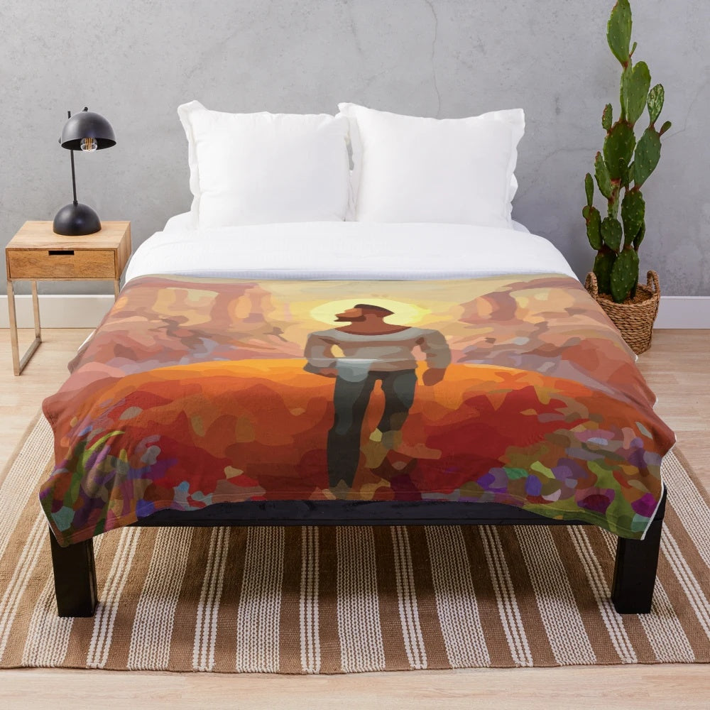 Plush blanket featuring the album cover artwork from Jon Bellion's "The Human Condition