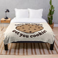 A cozy plush blanket featuring a popular quote from the TV show "New Girl
