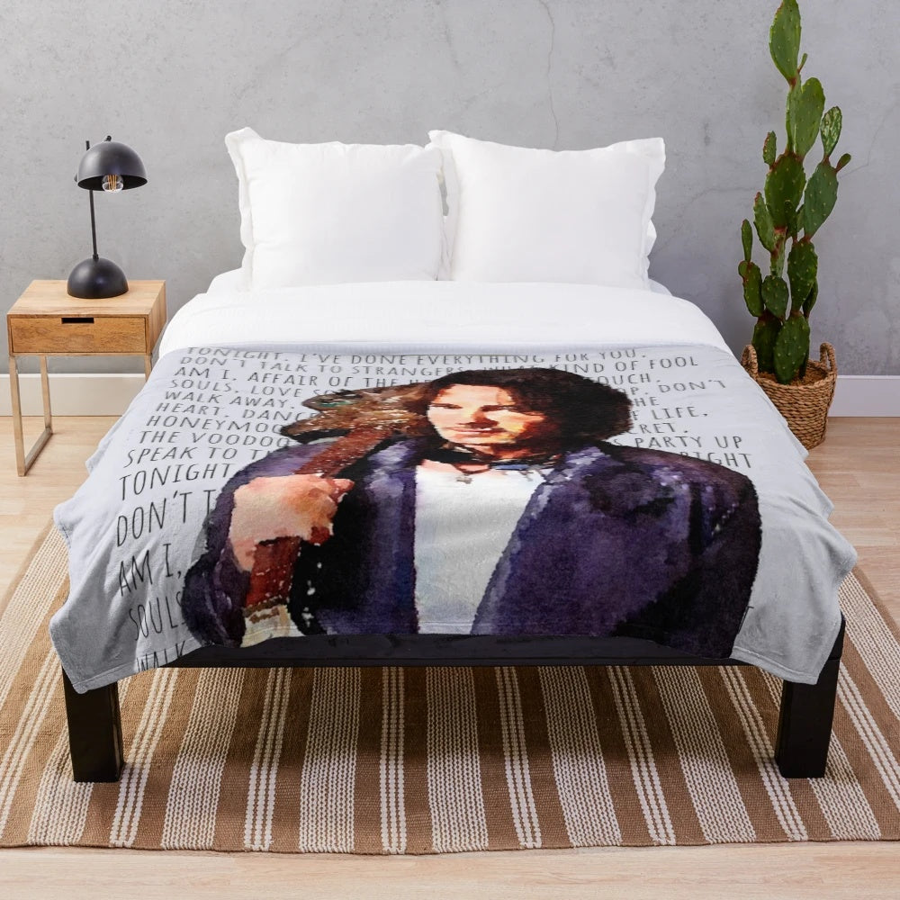 Plush blanket featuring Rick Springfield's most popular song titles