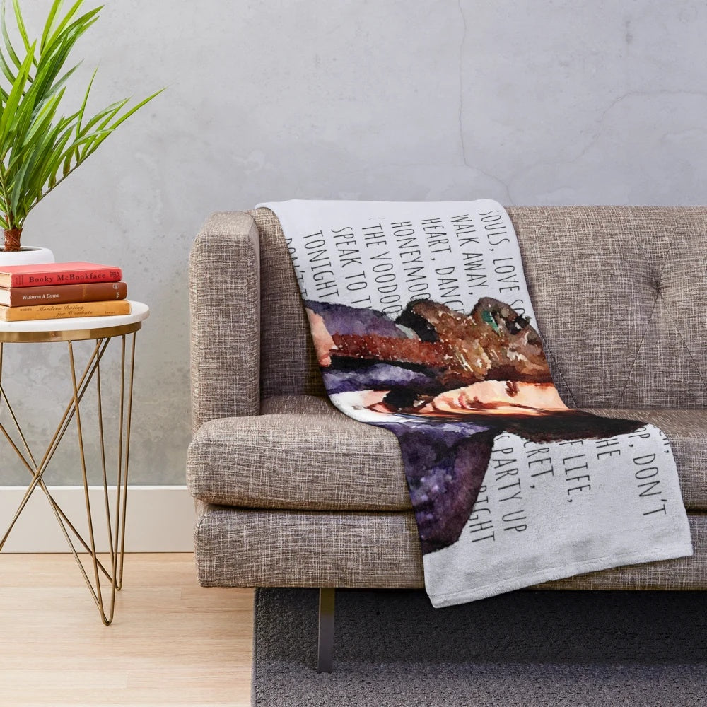 Plush blanket featuring Rick Springfield's most popular song titles
