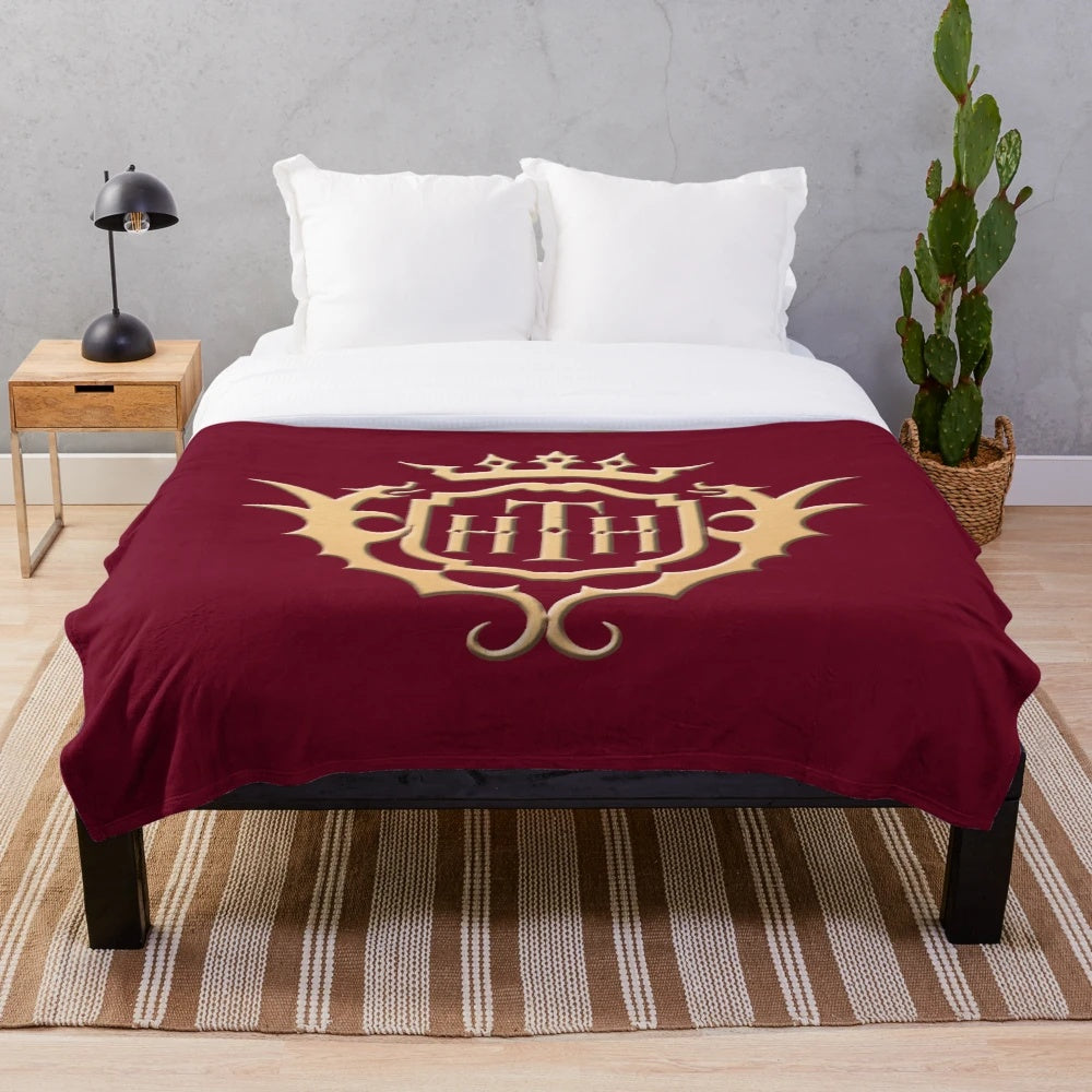 Hollywood Tower Hotel-inspired plush blanket featuring the iconic tower