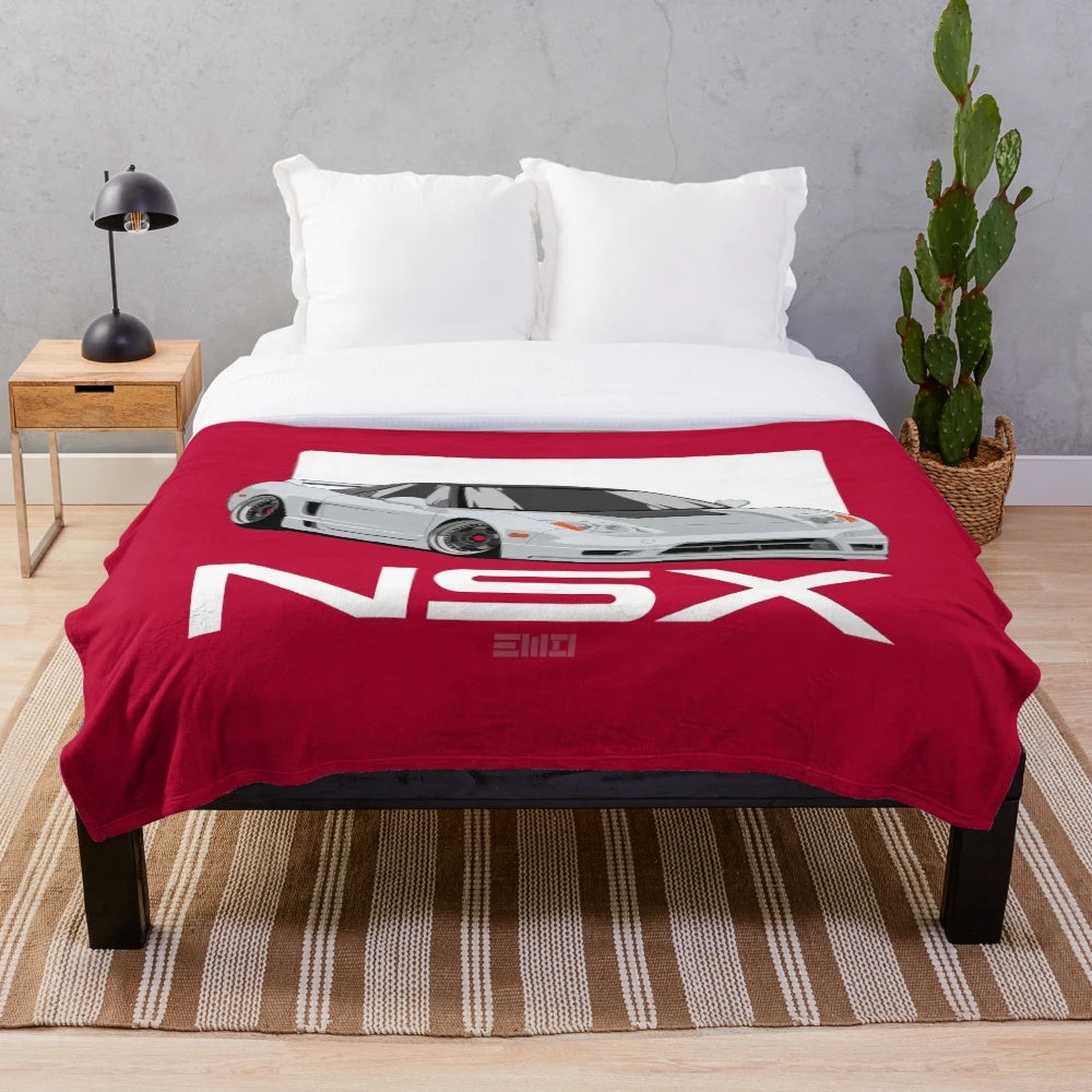 Plush blanket featuring the iconic Acura NSX Japanese supercar design