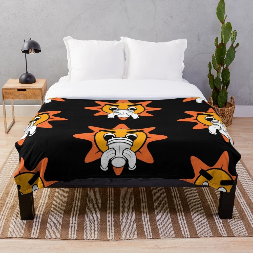 Plush blanket featuring the Glo Gang emblem design, inspired by Chief Keef