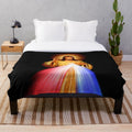 Divine Mercy Plush Blanket with Watercolor Jesus Image