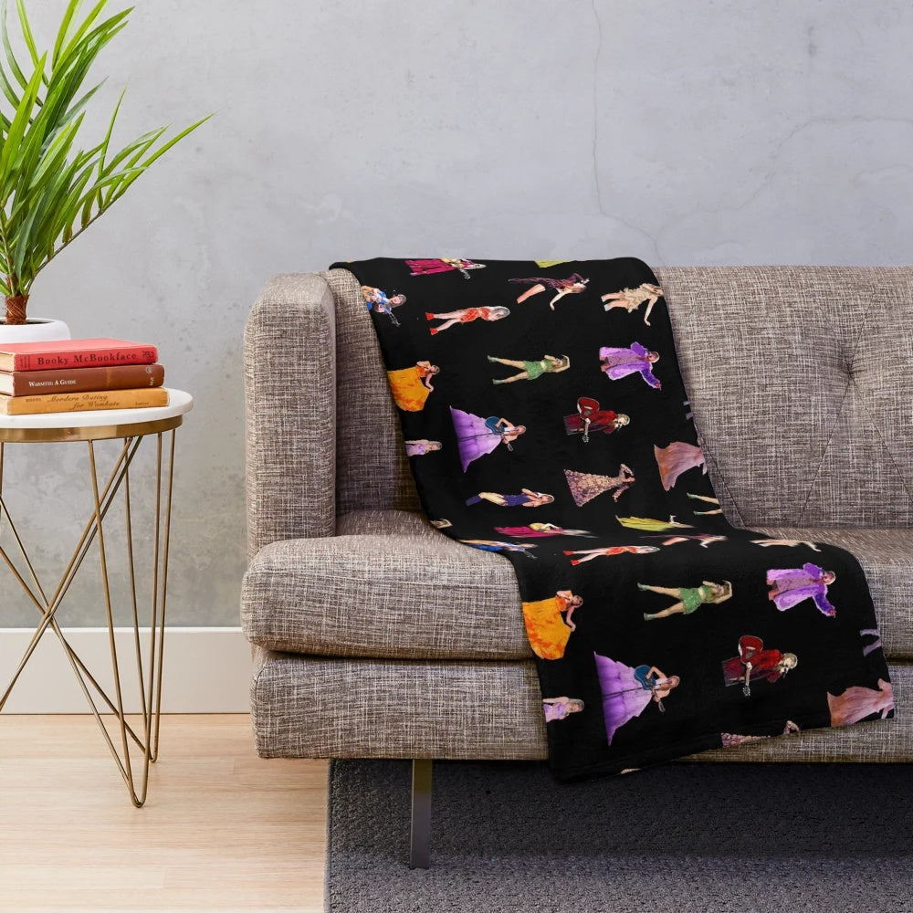 Plush blanket featuring Taylor Swift era-inspired pattern and artwork