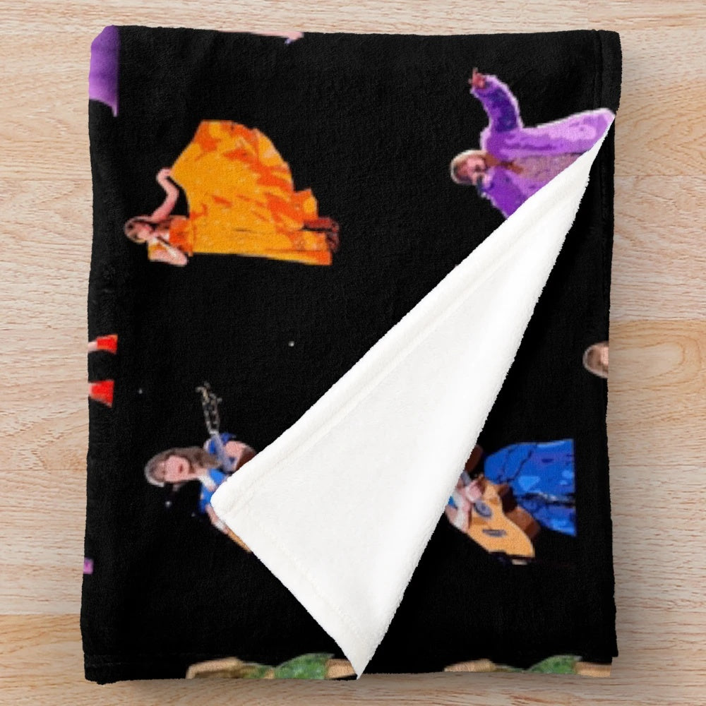 Plush blanket featuring Taylor Swift era-inspired pattern and artwork