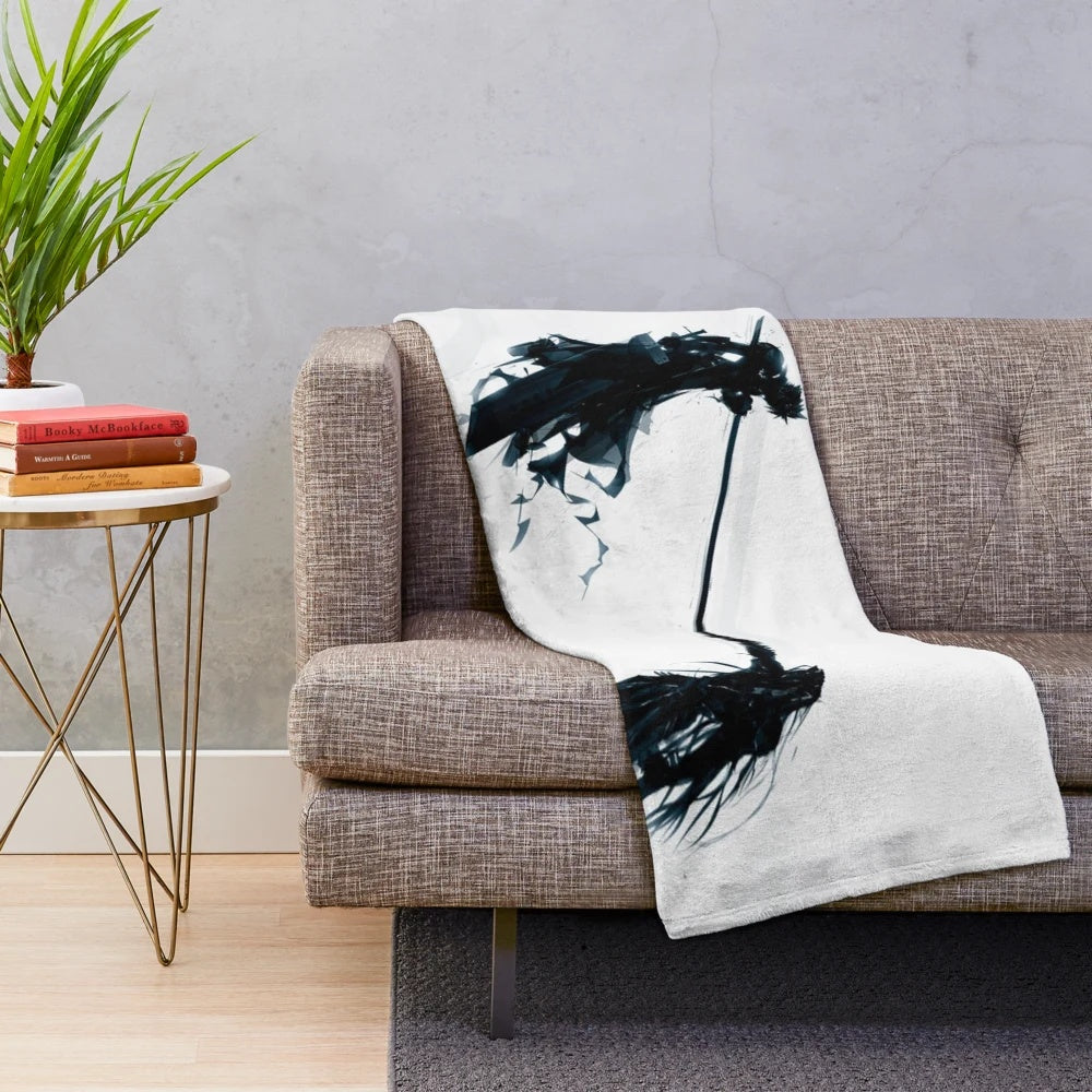 Final Fantasy inspired plush blanket featuring Sephiroth and Cloud