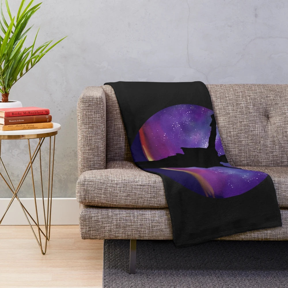 The Script's Danny O'Donoghue silhouette against a galaxy-inspired plush blanket design