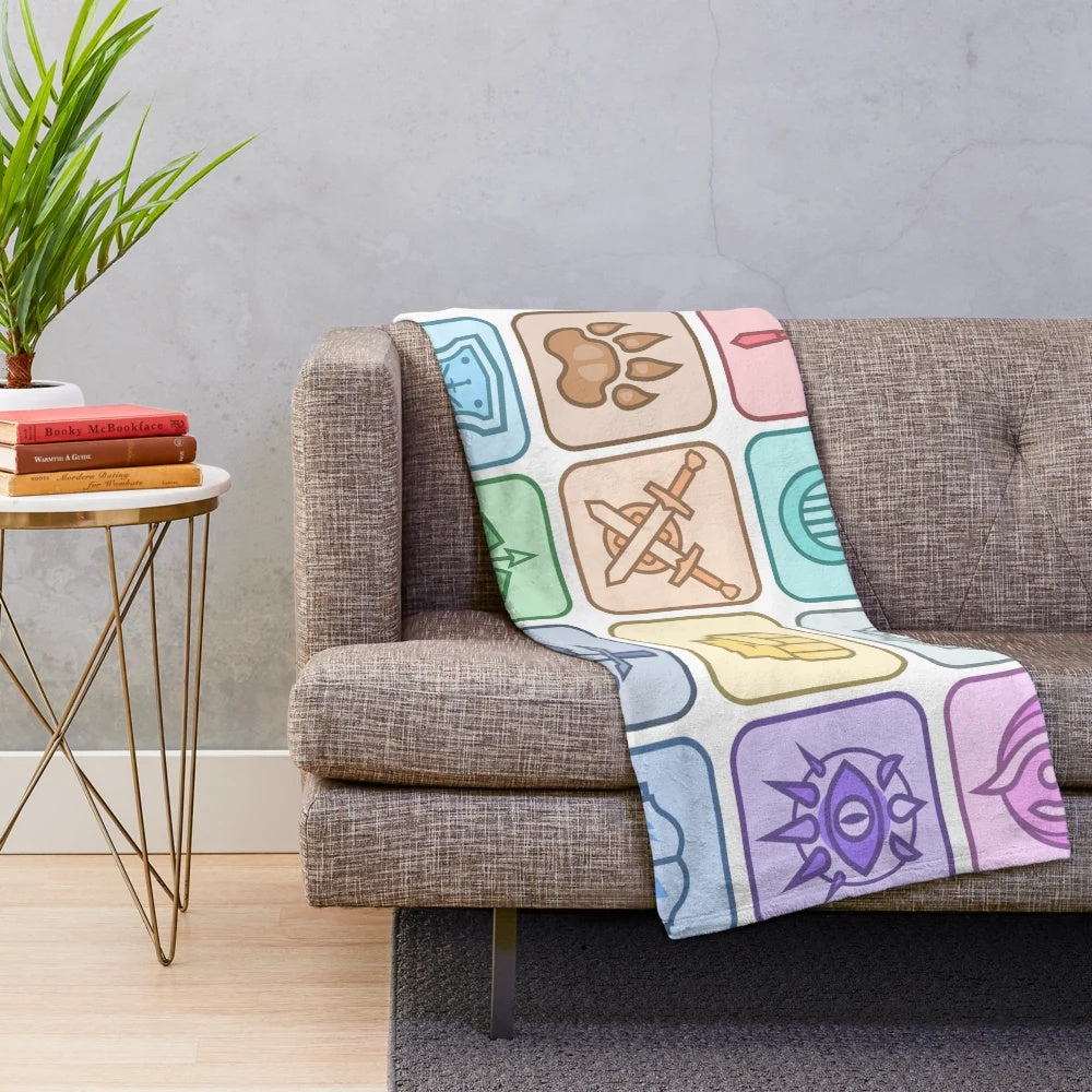 JoCat Crap Guide to DnD Class Icons Plush Blanket