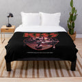 Inspired KISS band plush blanket featuring the iconic KISS characters