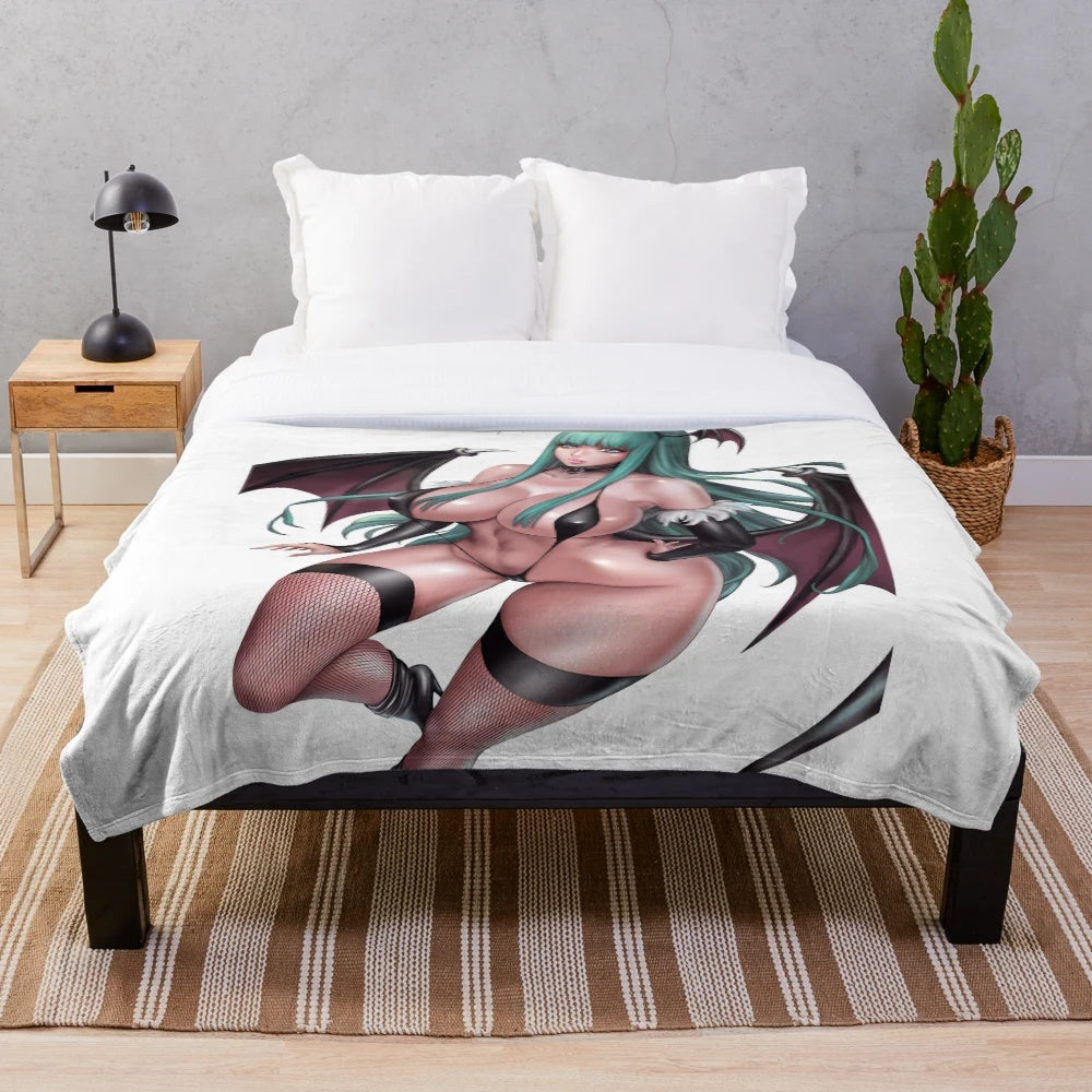 Dark Stalkers inspired Morrigan Aensland plush blanket