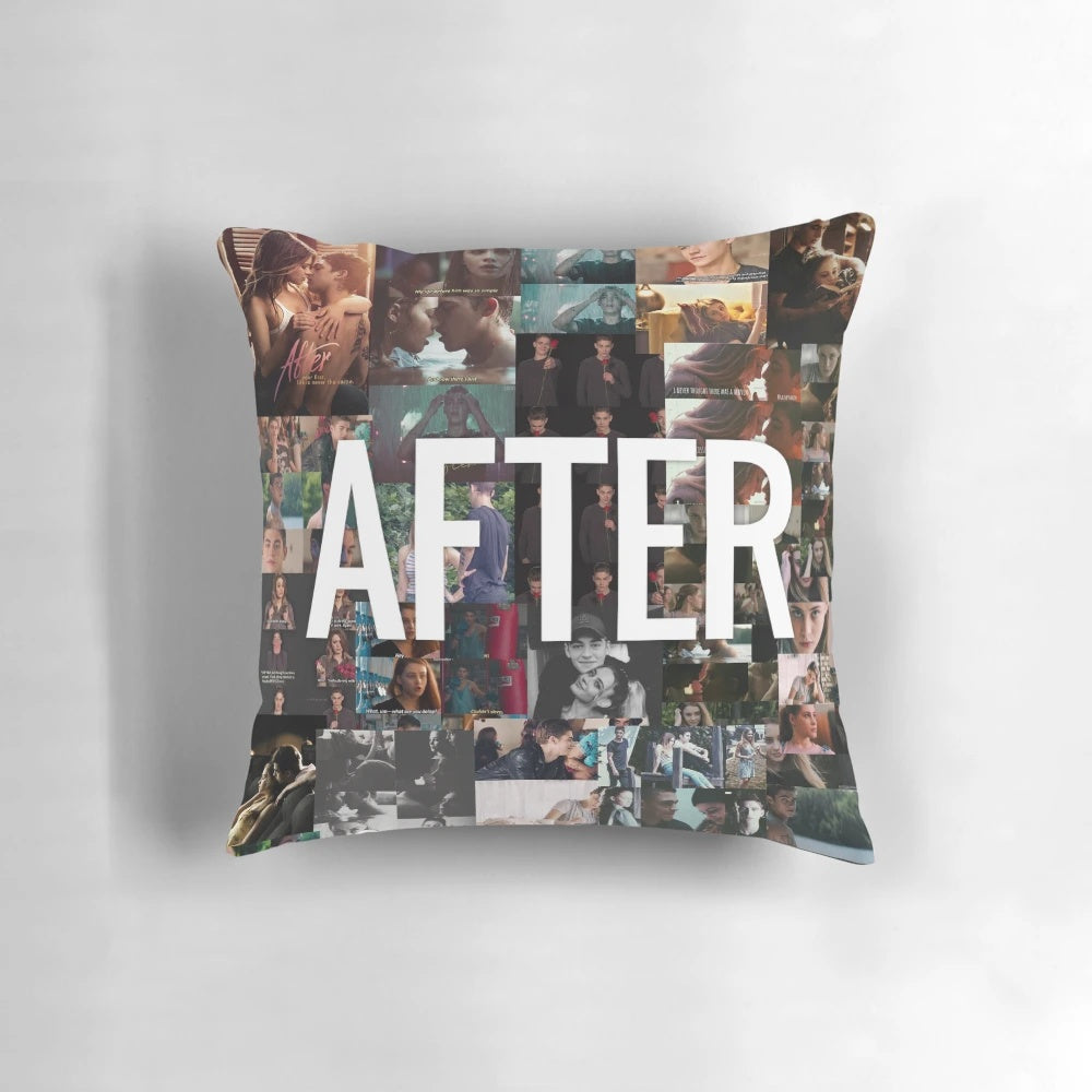 Decorative pillow featuring Hessa, the iconic couple from the After movie series based on Anna Todd's novels.