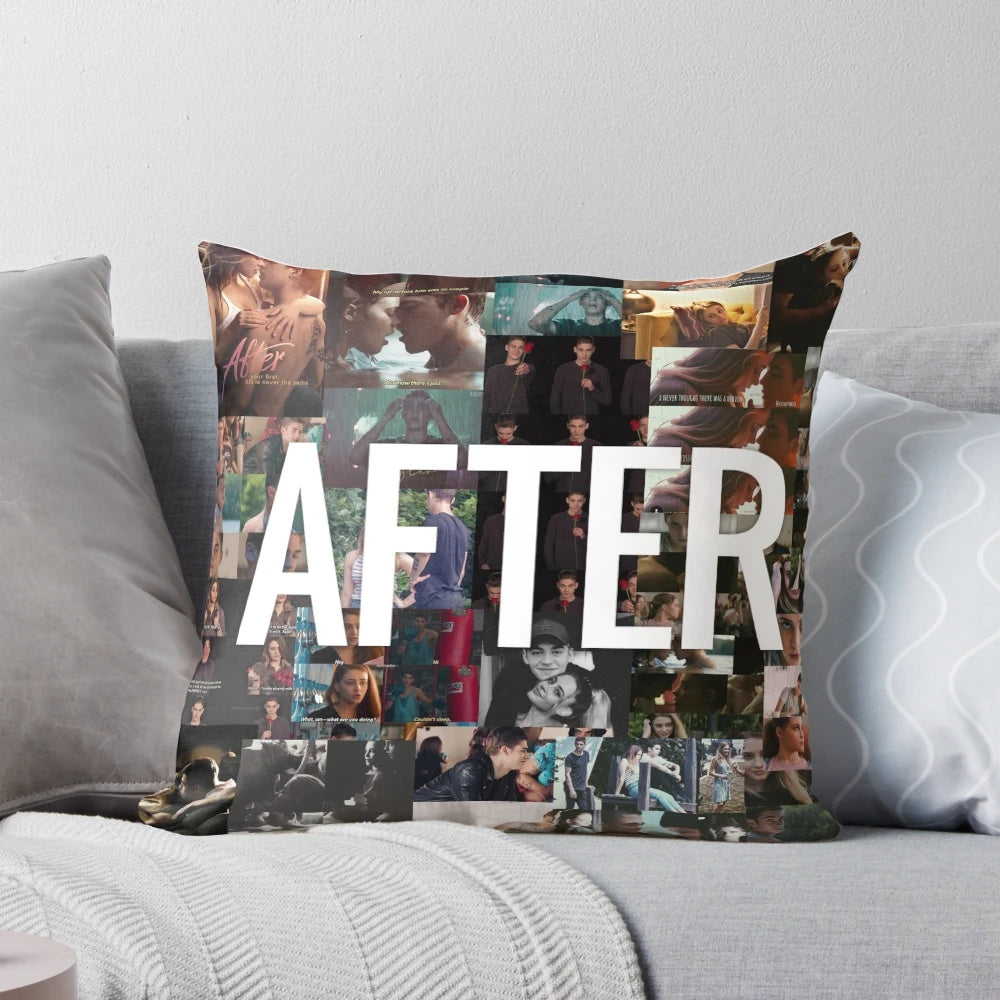 Decorative pillow featuring Hessa, the iconic couple from the After movie series based on Anna Todd's novels.