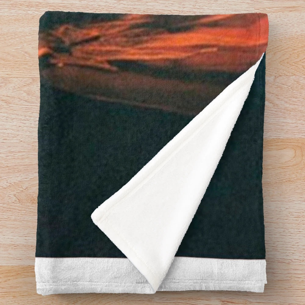 Aurora Aksnes inspired plush blanket with black and white warrior design