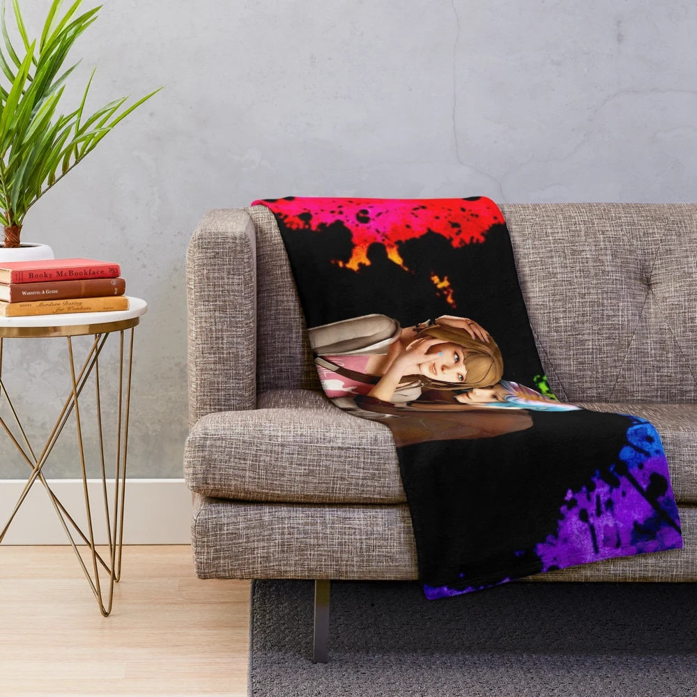 Cozy plush blanket featuring the couple Max Caulfield and Chloe Price from the game Life is Strange