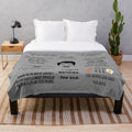 Plush blanket featuring Ron Swanson quotes from the TV show Parks and Recreation