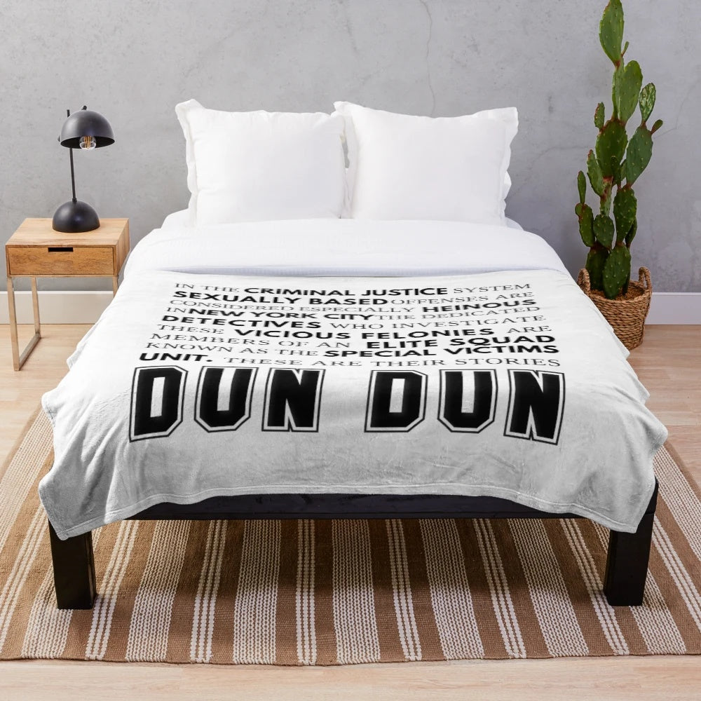 Soft, plush blanket featuring the iconic SVU opening speech