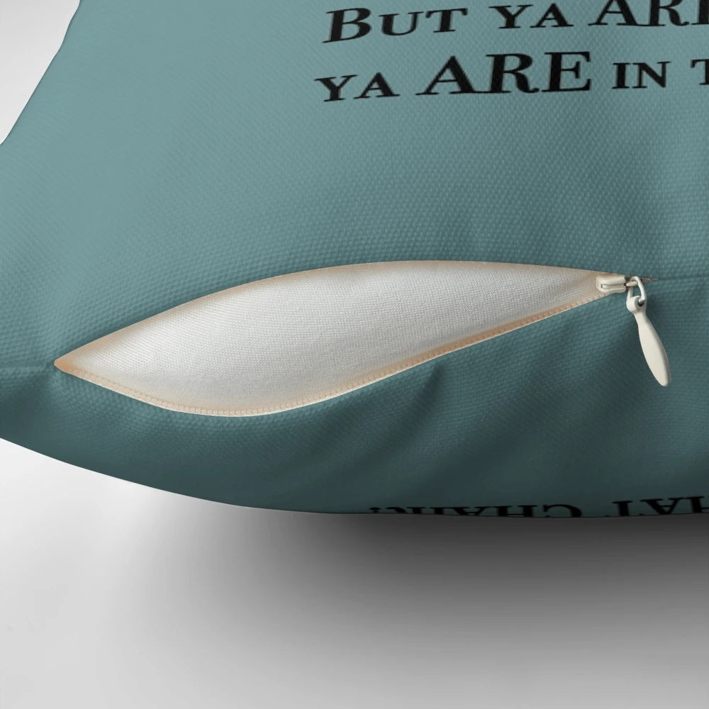 Illustrated pillow design inspired by the classic film "Whatever Happened to Baby Jane" featuring Bette Davis and Joan Crawford.