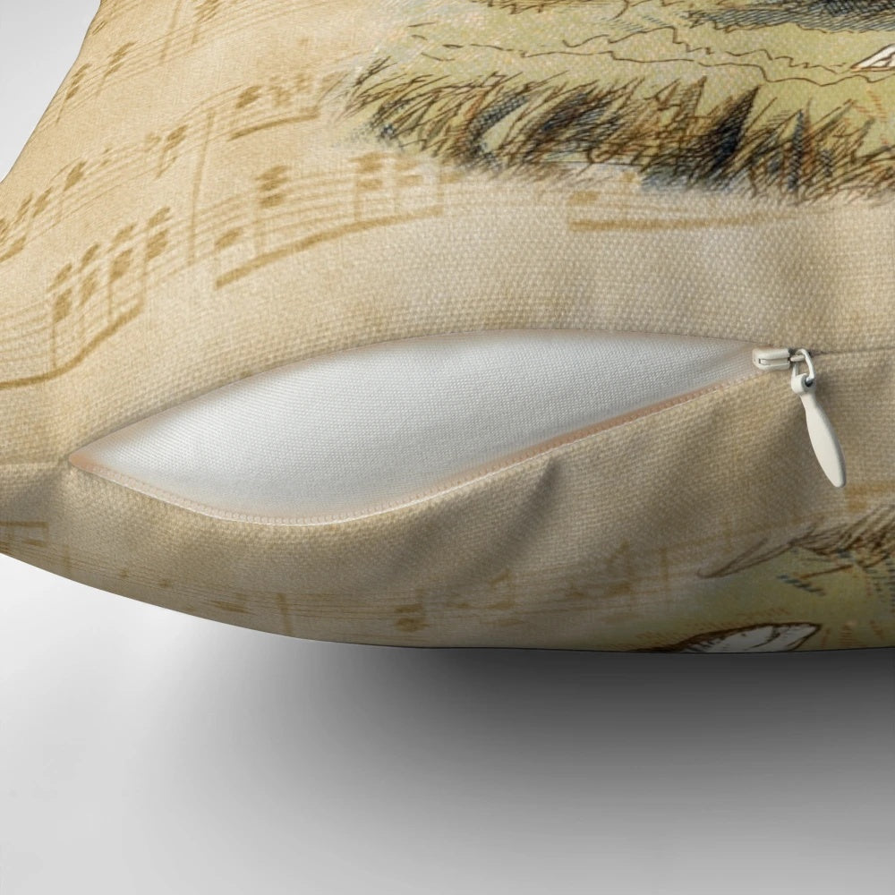White Rabbit Pillow featuring inspirational Alice in Wonderland quotes