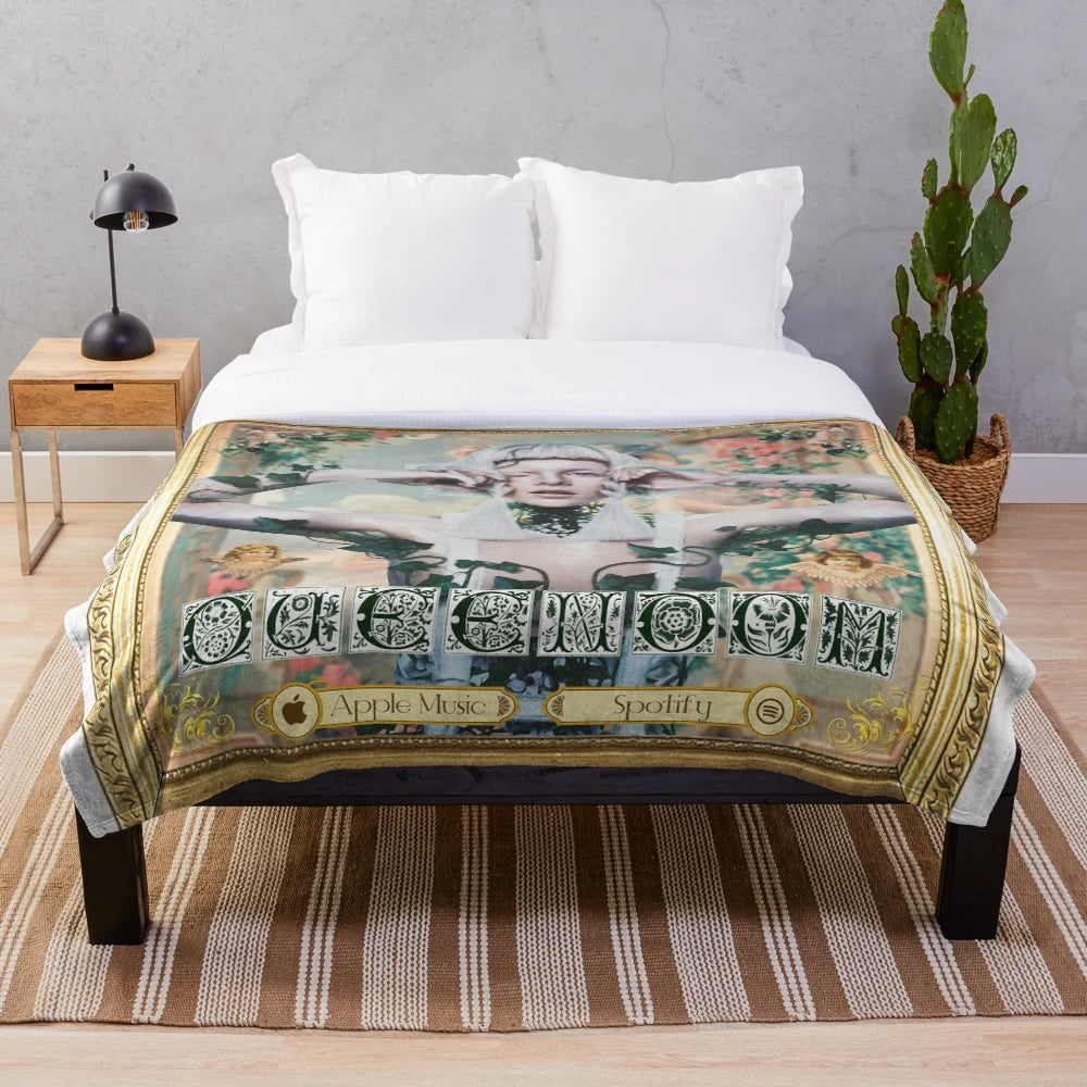 Aurora Aksnes Themed Plush Blanket Featuring Stunning Monochrome Artwork