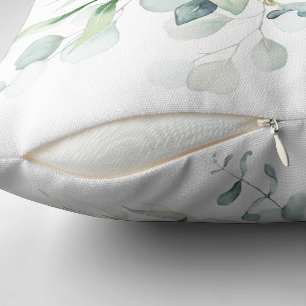 "Be Still" Christian wall decor pillow with Psalm 46:10 Bible verse and foliage design