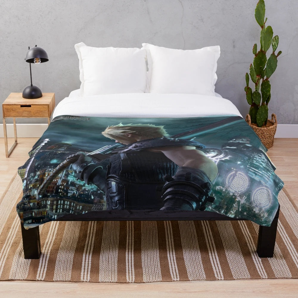 Cloud Final Fantasy VII Remake Plush Blanket