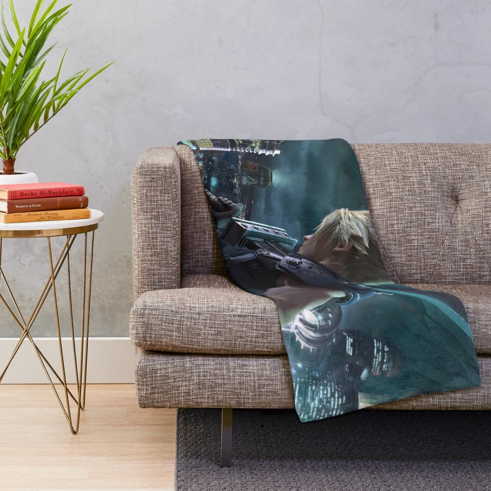 Cloud Final Fantasy VII Remake Plush Blanket