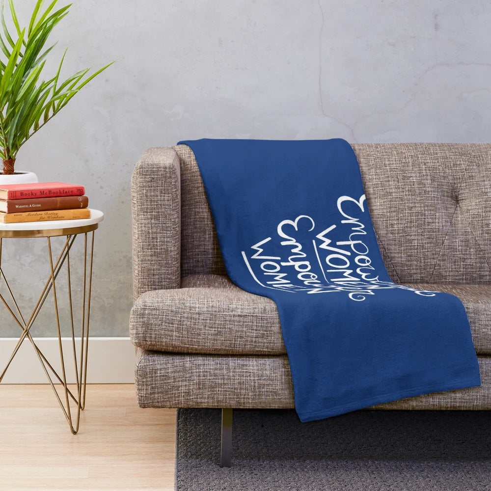 Empowered women plush blanket with inspirational feminist design