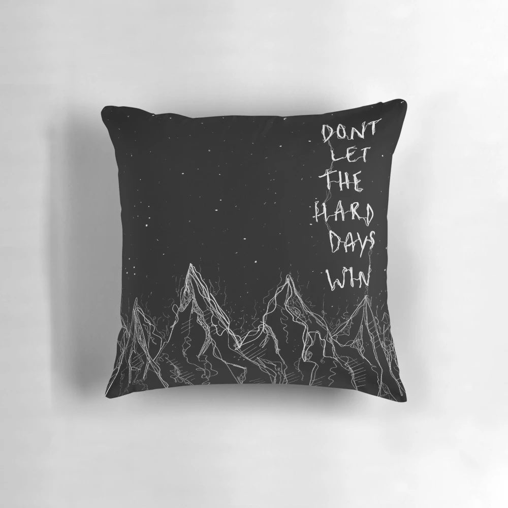 Decorative pillow featuring a motivational quote from the "A Court of Thorns and Roses" fantasy book series.
