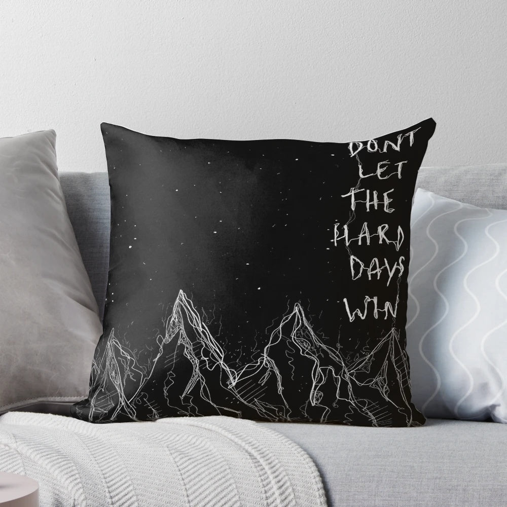 Decorative pillow featuring a motivational quote from the "A Court of Thorns and Roses" fantasy book series.