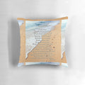 Footprints in the Sand Pillow featuring a motivational poem and ocean scenery