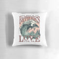 How Deep is His Love' inspirational Christian wall art pillow with abstract landscape design