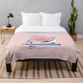 I'm Too Busy" plush blanket featuring a sleeping cat