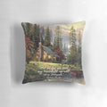 Joshua 24:15 Pillow with Bible Verse and Floral Design