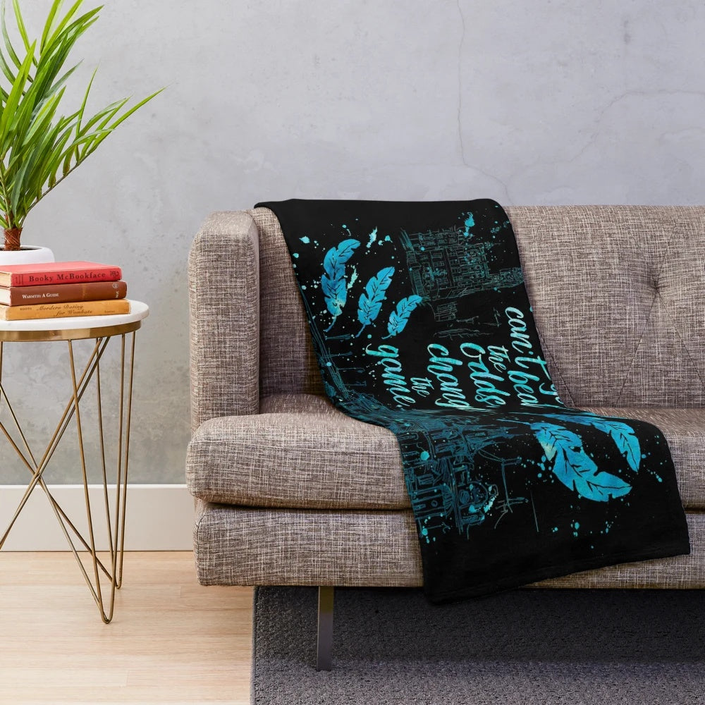 Six of Crows inspired plush blanket featuring a watercolor literary quote