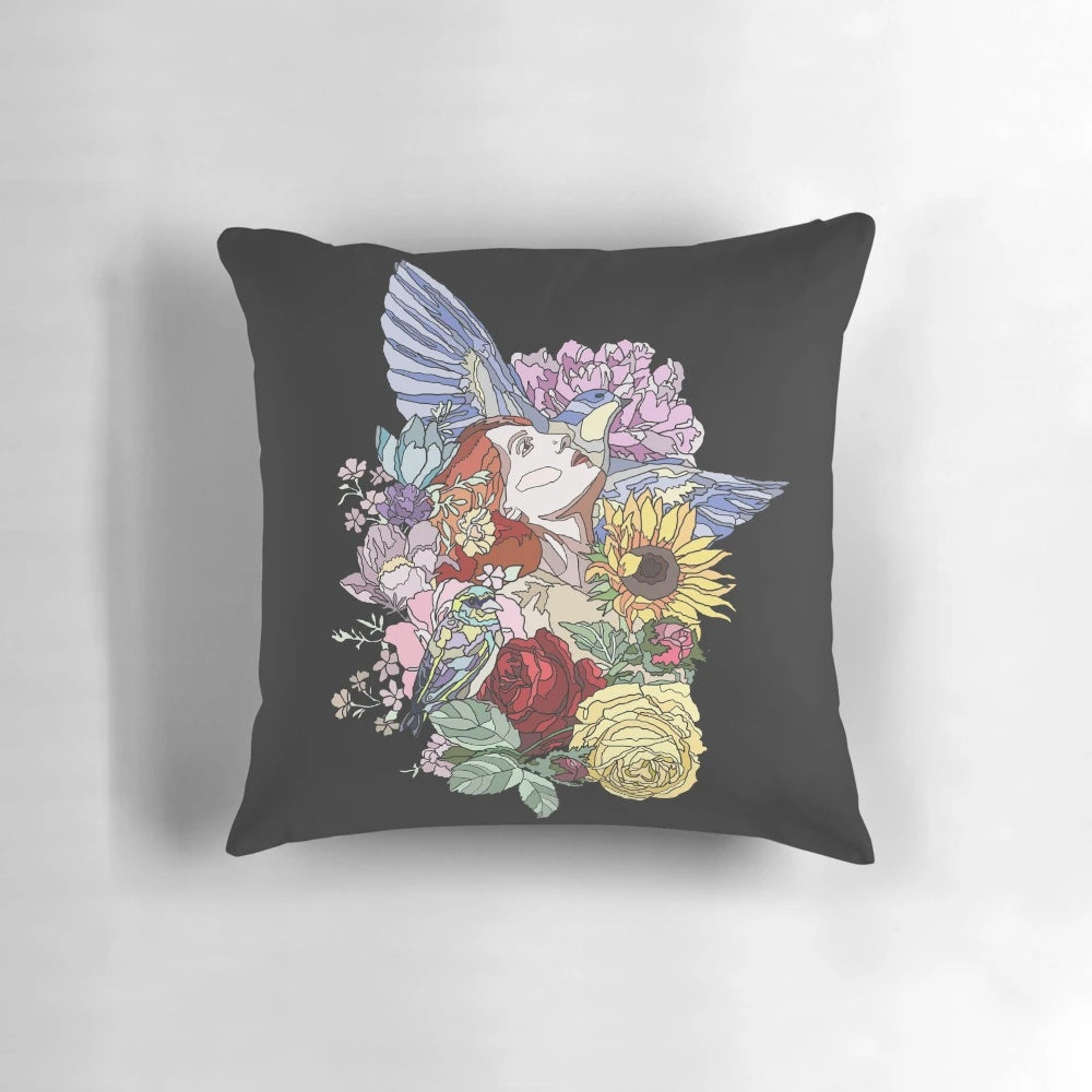 Decorative pillow with the lyrics "I will be." from Florence and the Machine