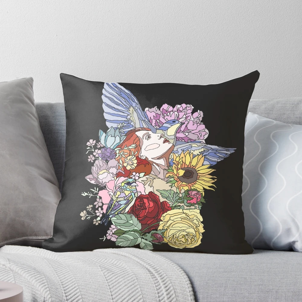 Decorative pillow with the lyrics "I will be." from Florence and the Machine