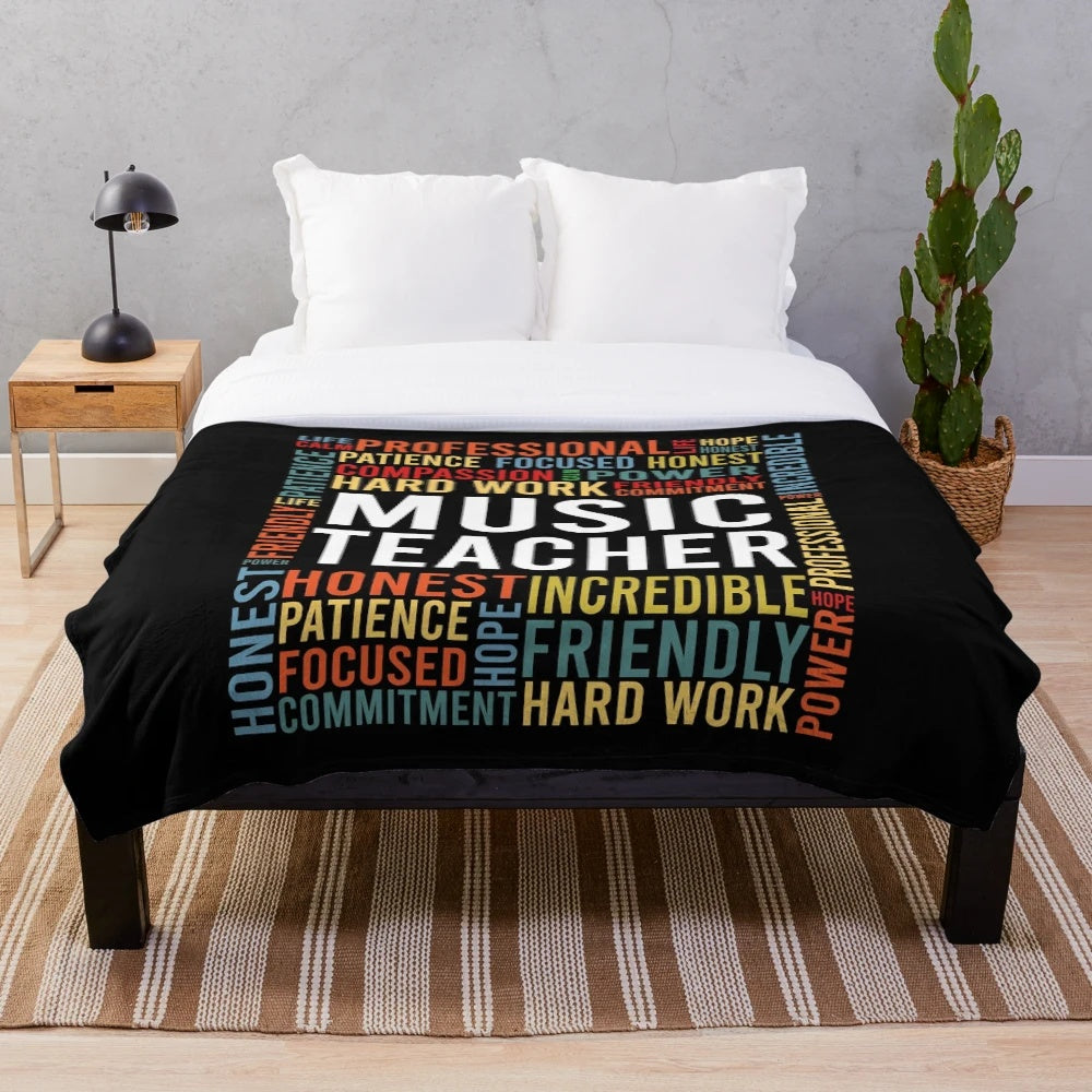 Plush blanket with music teacher quotes and sayings