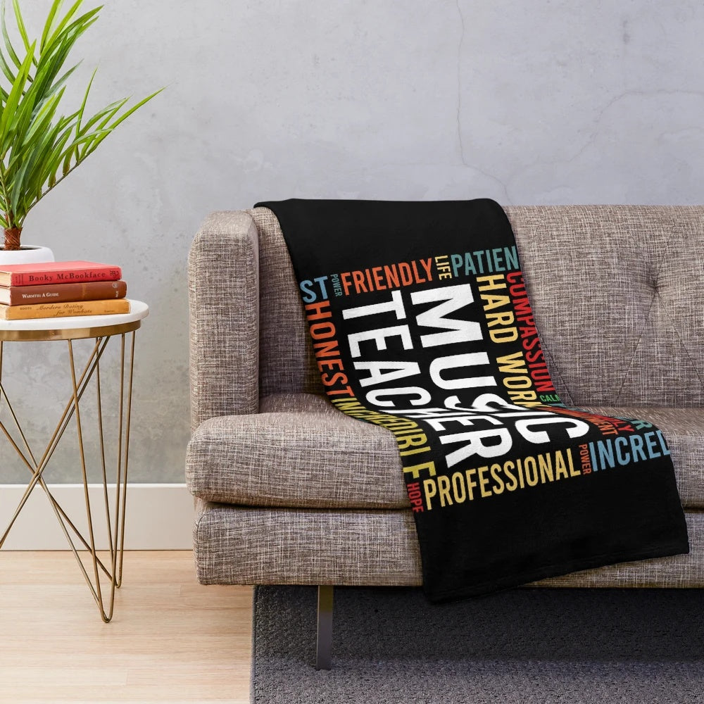 Plush blanket with music teacher quotes and sayings