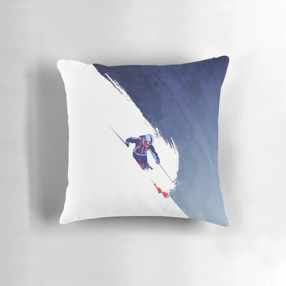Powder skiing graphic tee design with vintage ski illustration and motivational slogan