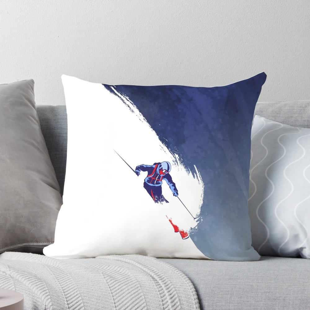 Powder skiing graphic tee design with vintage ski illustration and motivational slogan
