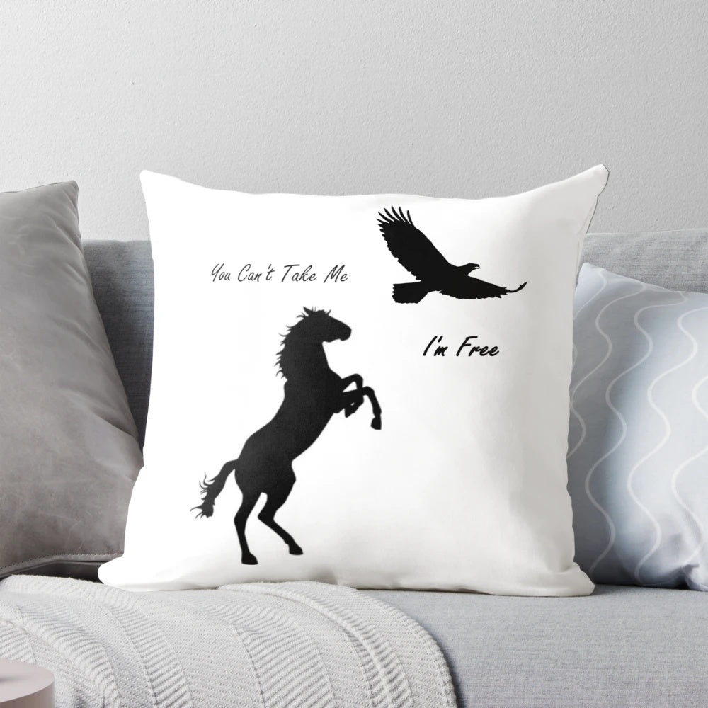 Spirit Stallion of the Cimarron horse-themed decorative pillow