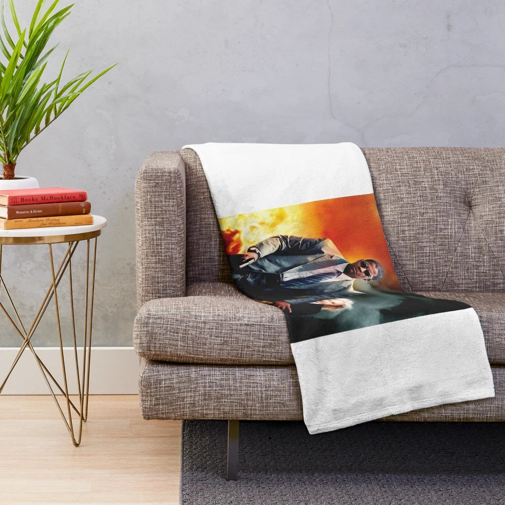 Plush blanket featuring an intense image of actor Denzel Washington