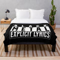 Heavy metal-themed plush blanket with guitar and dark imagery