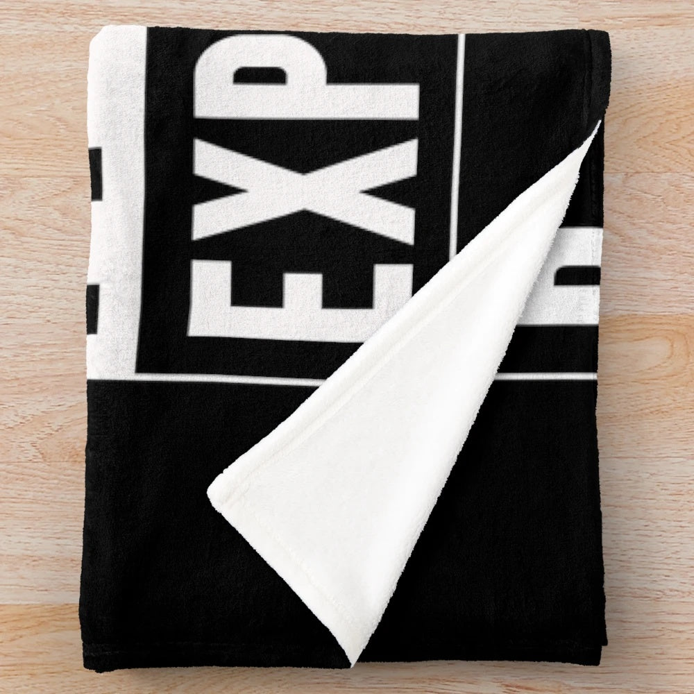 Heavy metal-themed plush blanket with guitar and dark imagery